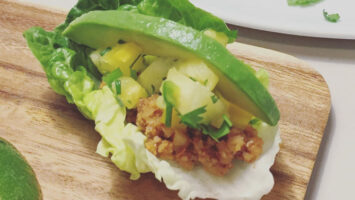 ricetta tacos di noci con salsa ananas